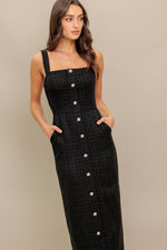 TWEED NOUVELLE WOVEN MIDI DRESS - By Baano