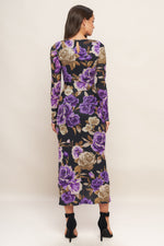 VIOLET EMBRACE POWER MESH MIDI DRESS - By Baano