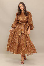 CINNAMON WALTZ WOVEN MIDI DRESS - By Baano