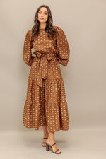 CINNAMON WALTZ WOVEN MIDI DRESS - By Baano