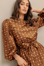 CINNAMON WALTZ WOVEN MIDI DRESS - By Baano