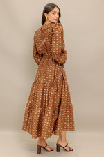 CINNAMON WALTZ WOVEN MIDI DRESS - By Baano
