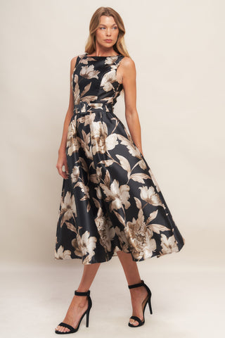MOONLIGHT BLOSSOM WOVEN MIDI DRESS - By Baano