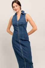 EVERYDAY EDGE DENIM MIDI DRESS Flying Tomato
