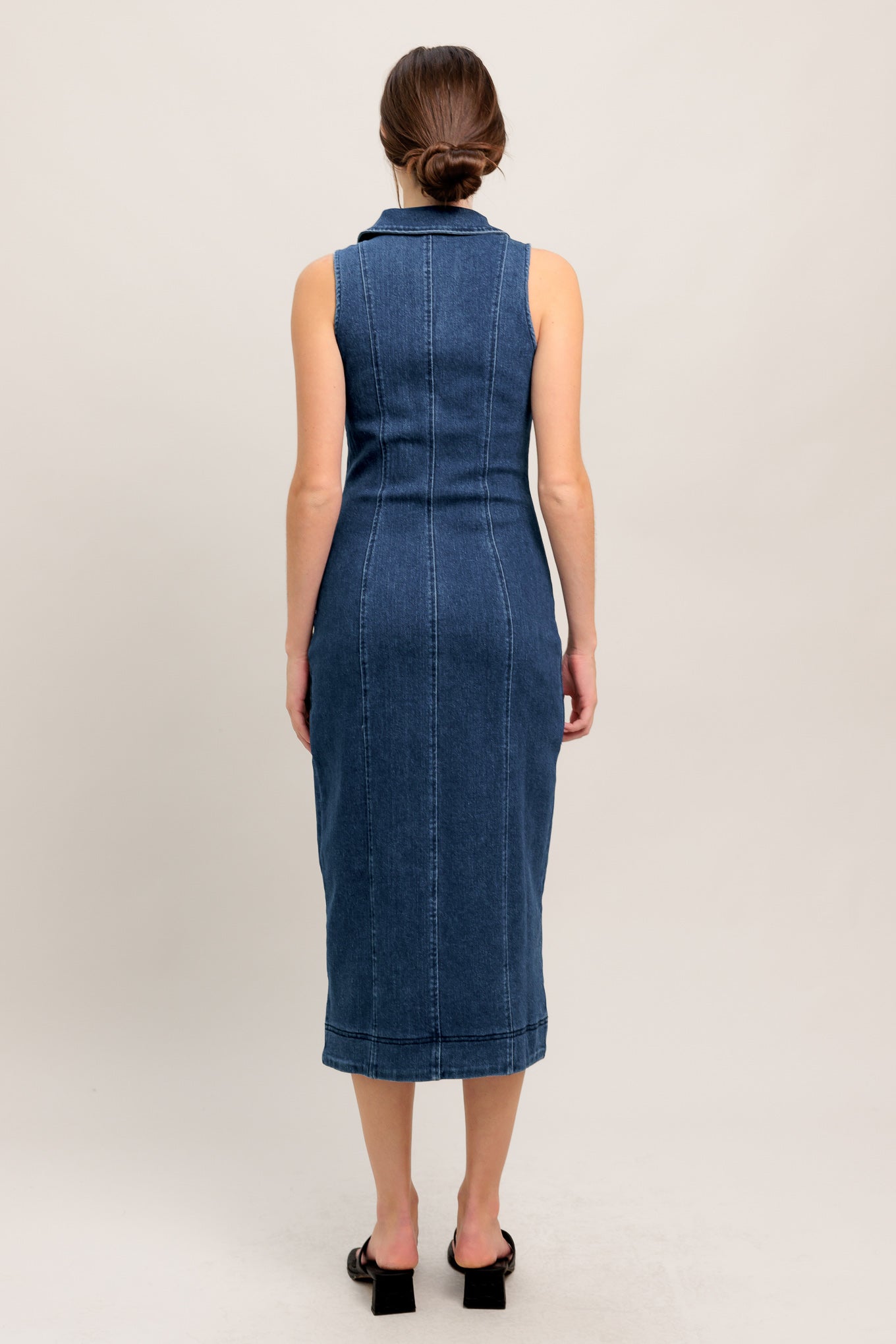 EVERYDAY EDGE DENIM MIDI DRESS Flying Tomato