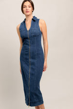 EVERYDAY EDGE DENIM MIDI DRESS Flying Tomato
