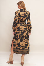 AUTUMN LEAF WOVEN MIDI DRESS - By Baano