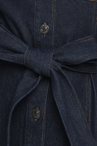 HOLIDAY DARK INDIGO DENIM MINI DRESS - By Baano