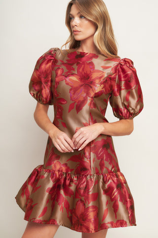 GARDENIA FIRE WOVEN MINI DRESS Flying Tomato