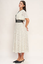 PETITE LUNE WOVEN LACE MIDI DRESS - By Baano