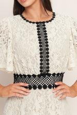 PETITE LUNE WOVEN LACE MIDI DRESS - By Baano