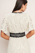 PETITE LUNE WOVEN LACE MIDI DRESS - By Baano