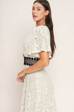 PETITE LUNE WOVEN LACE MIDI DRESS - By Baano
