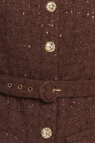LOVELY HERITAGE TWEED MIDI DRESS - By Baano