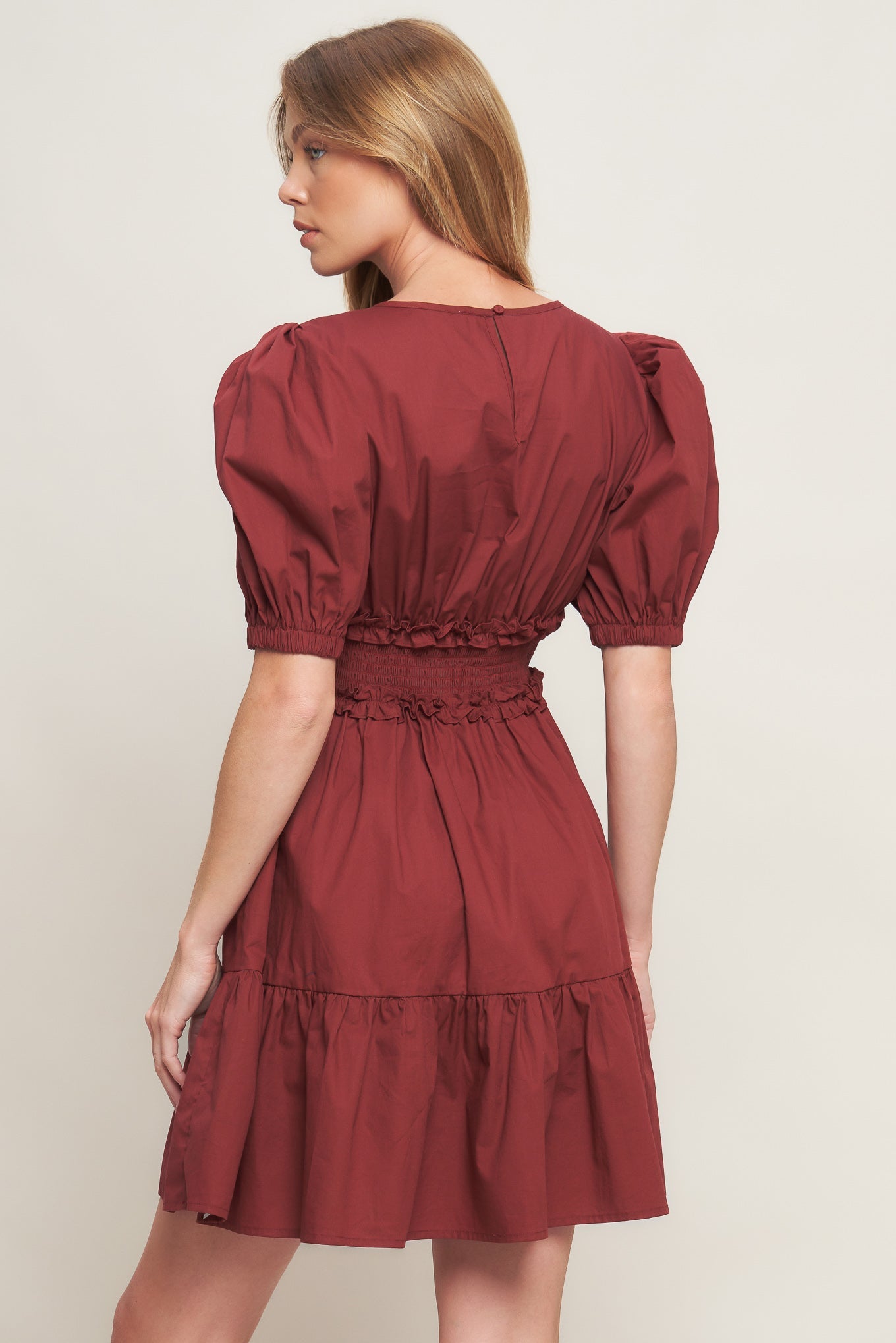 PLAYFUL CLASSIC WOVEN MINI DRESS