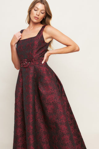 IMPERIAL ALLURE WOVEN JACQUARD MIDI DRESS - By Baano