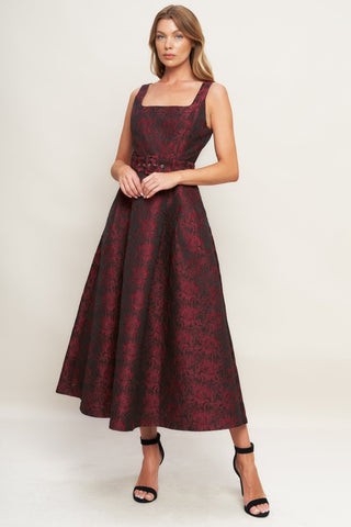 IMPERIAL ALLURE WOVEN JACQUARD MIDI DRESS - By Baano
