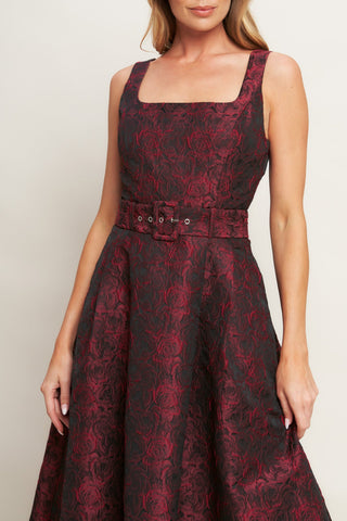 IMPERIAL ALLURE WOVEN JACQUARD MIDI DRESS - By Baano