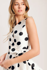 CAFÉ NOIR POLKA WOVEN MIDI DRESS Flying Tomato