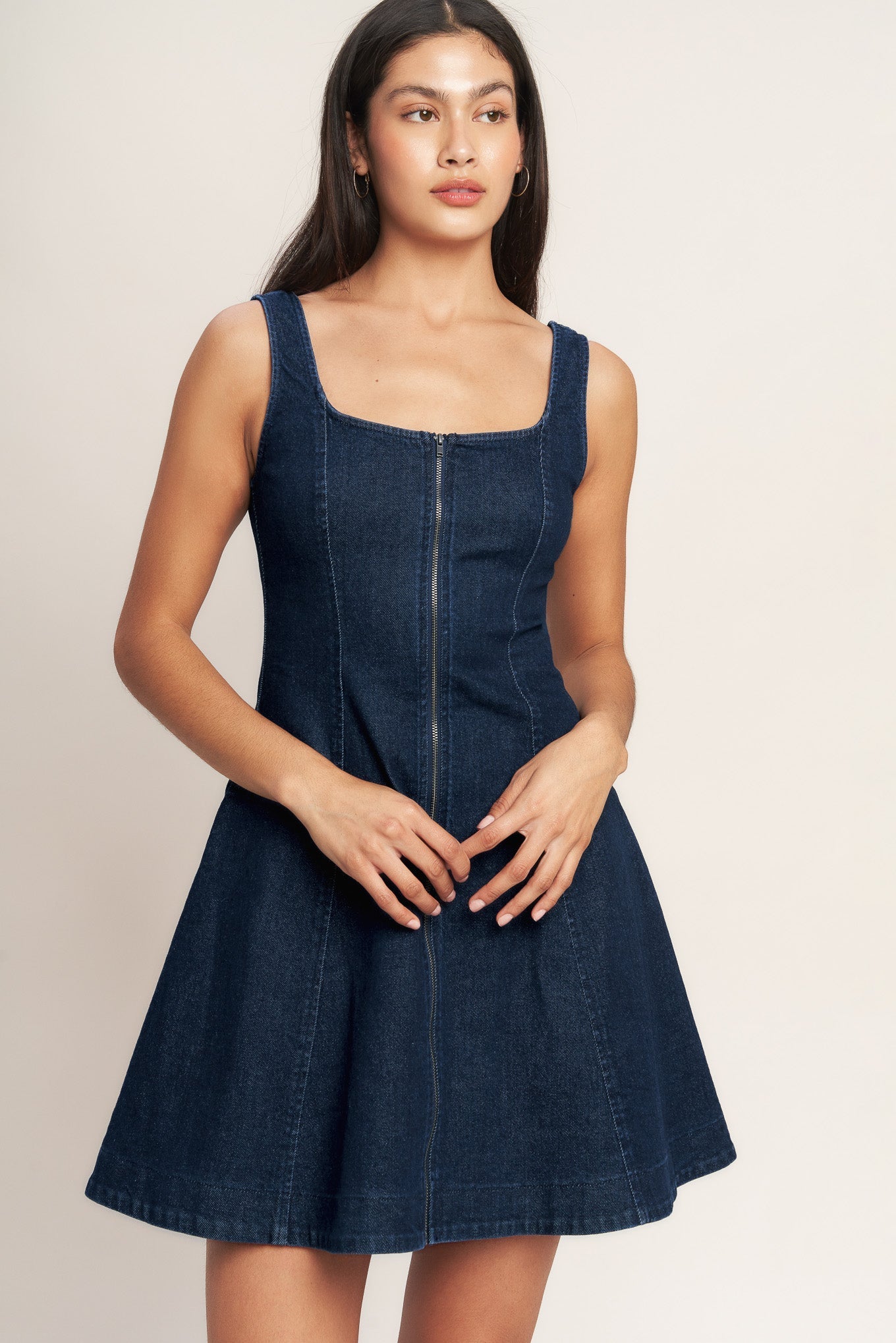 YOUR NEXT FAVORITE DENIM MINI DRESS Flying Tomato