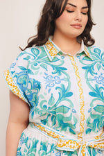 BLUE REGALIA WOVEN MIDI DRESS