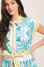 BLUE REGALIA WOVEN MIDI DRESS