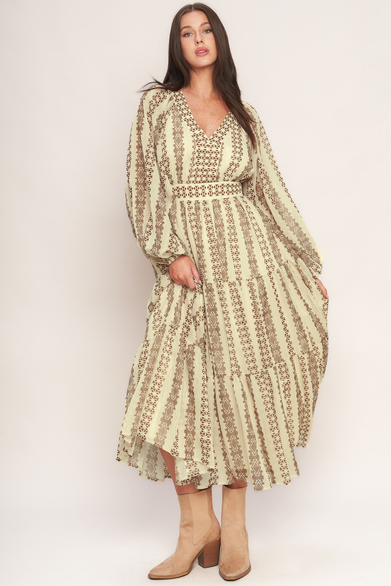 TRIBAL WHISPER WOVEN MIDI DRESS Flying Tomato