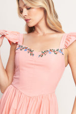 BLUSHED WITH LOVE WOVEN MIDI DRESS