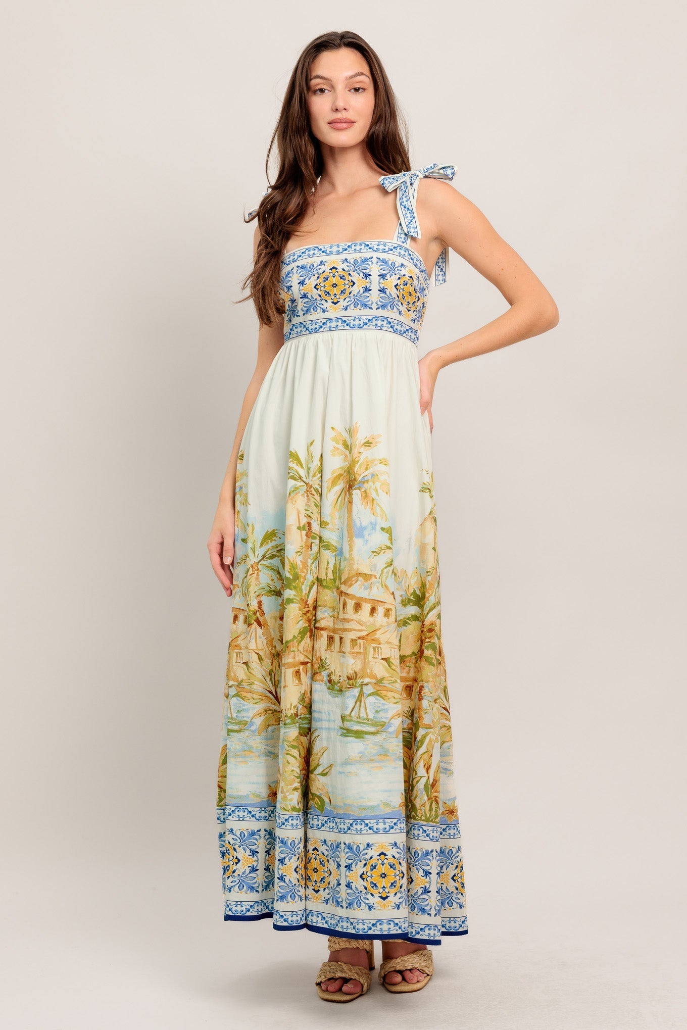 POSTCARD PERFECT WOVEN MAXI DRESS Flying Tomato