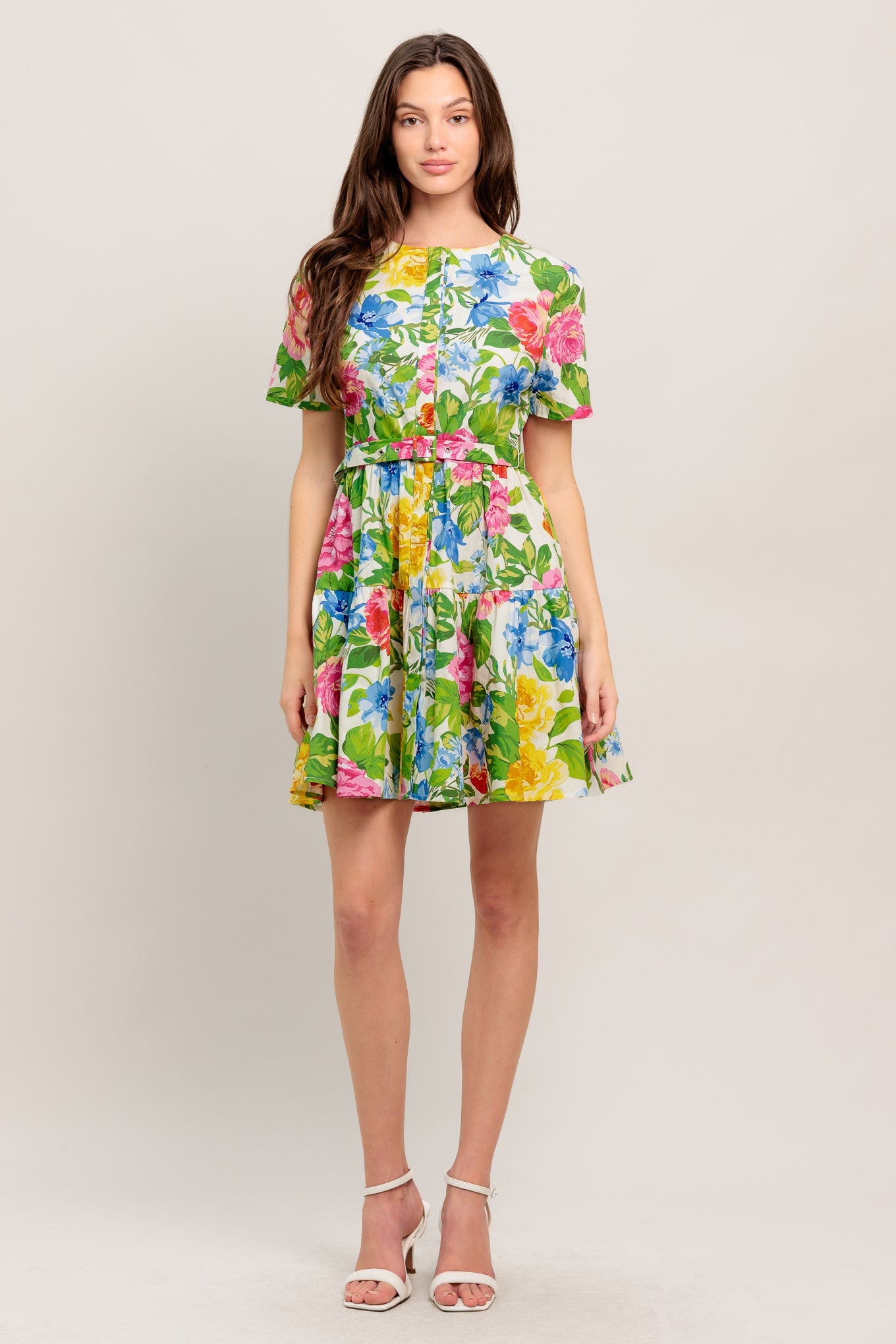 SUNSHINE IN FULL BLOOM WOVEN MINI DRESS