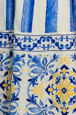 BLUE HORIZON BEAUTY WOVEN MIDI DRESS