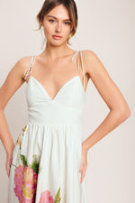 POETIC BLOOM WOVEN MIDI DRESS