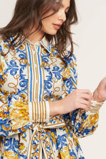 ROYAL CONTRAST PALETTE WOVEN MINI DRESS