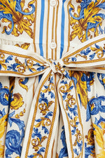 ROYAL CONTRAST PALETTE WOVEN MINI DRESS