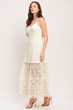 MILK PETAL WOVEN LACE MIDI DRESS