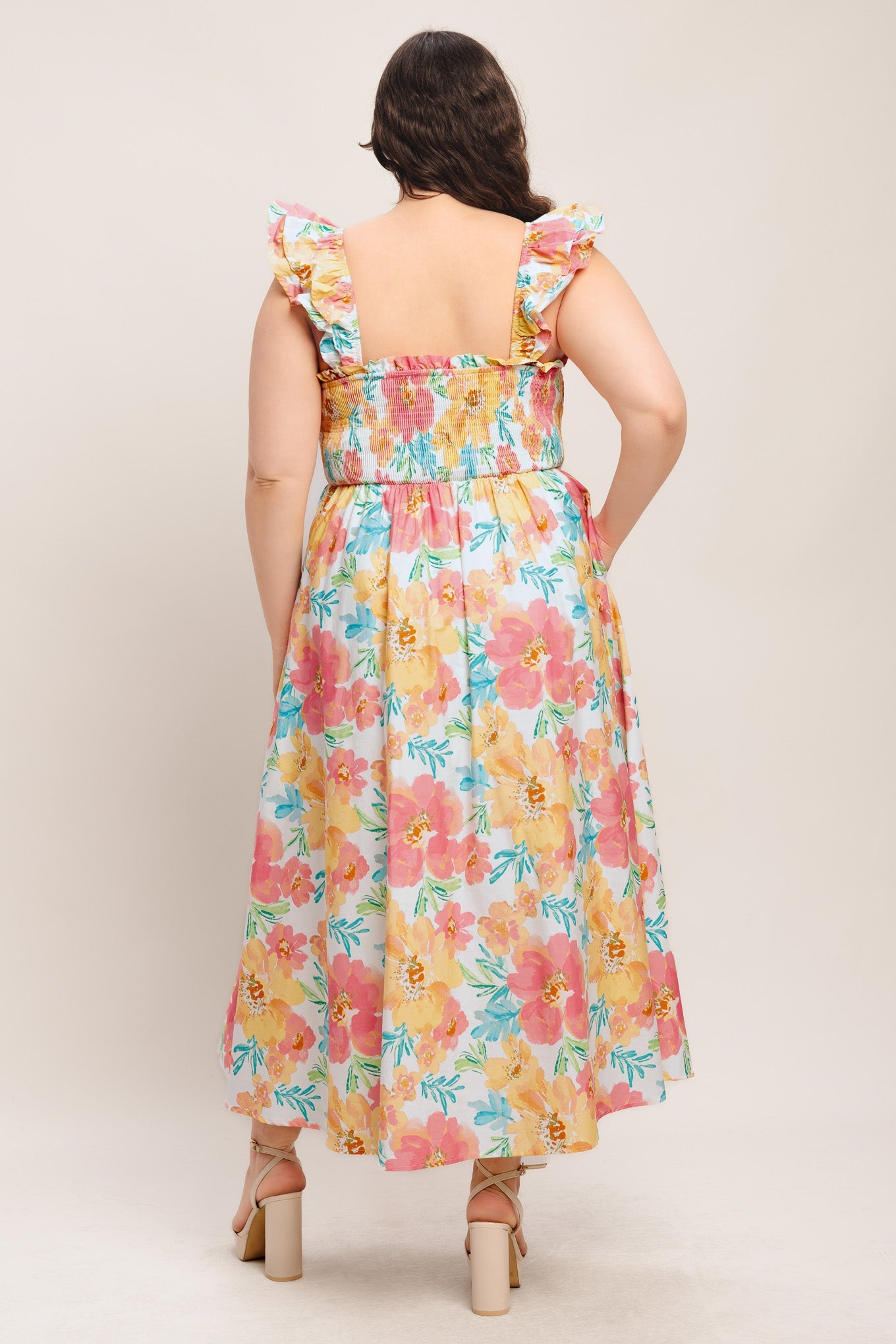SOFT SUNSHINE WOVEN MIDI DRESS