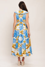 BAROQUE BLOOM WOVEN MIDI DRESS