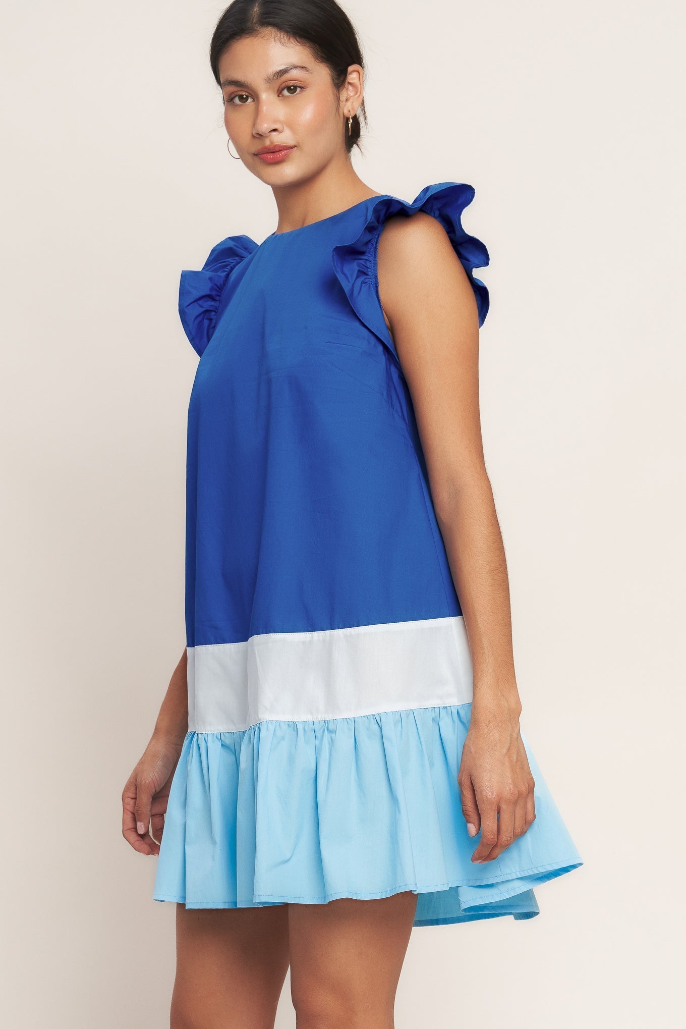 SEASIDE SWEETHEART COLOR BLOCKED MINI DRESS