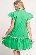 PRETTY IN GREEN WOVEN MINI DRESS