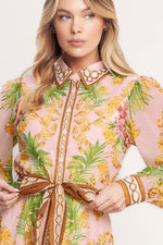 GOLDEN GARDEN PARTY WOVEN MIDI DRESS