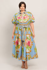 BLUE PALACE WOVEN MIDI DRESS