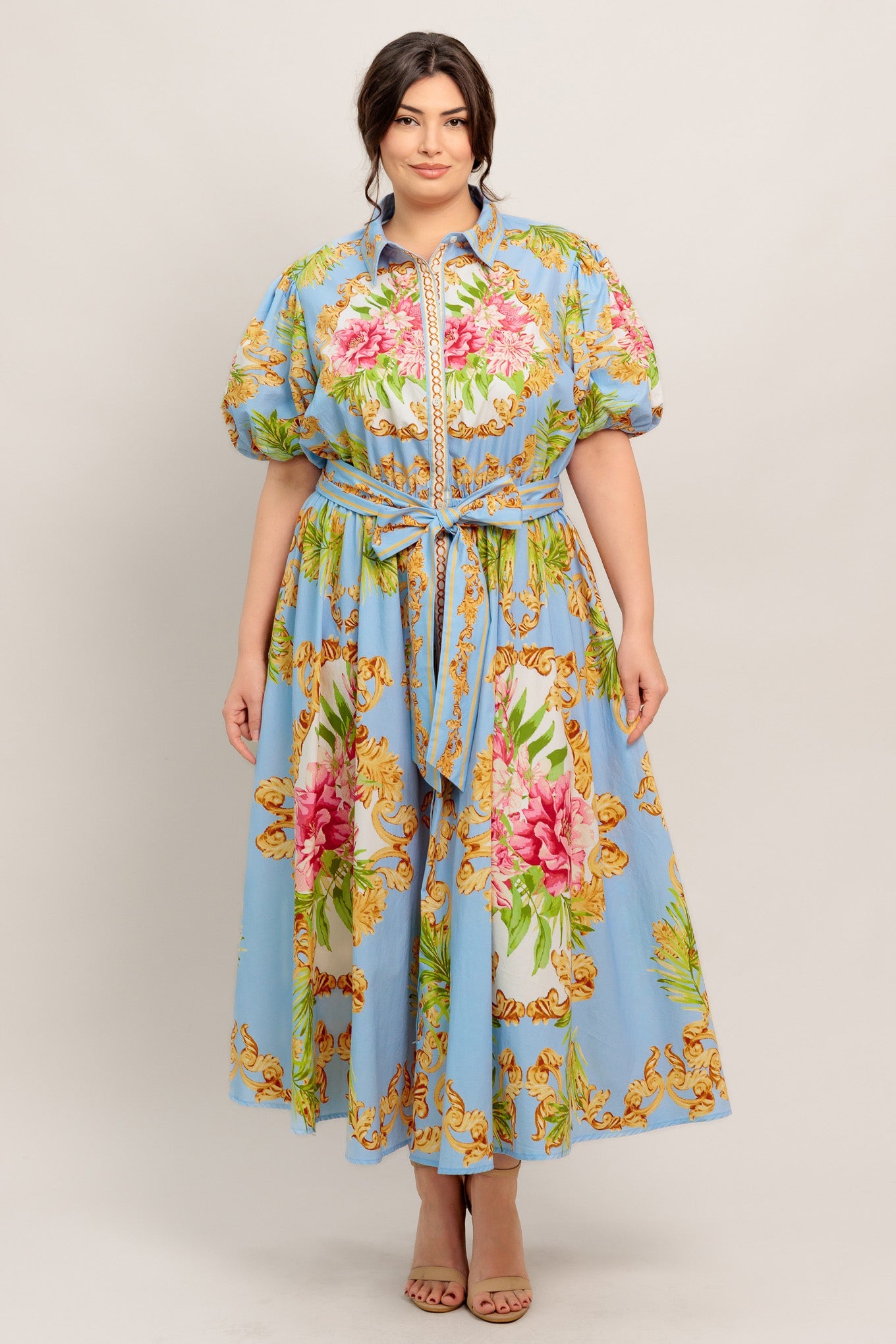 BLUE PALACE WOVEN MIDI DRESS