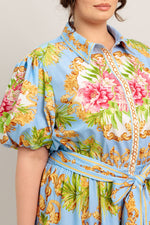 BLUE PALACE WOVEN MIDI DRESS