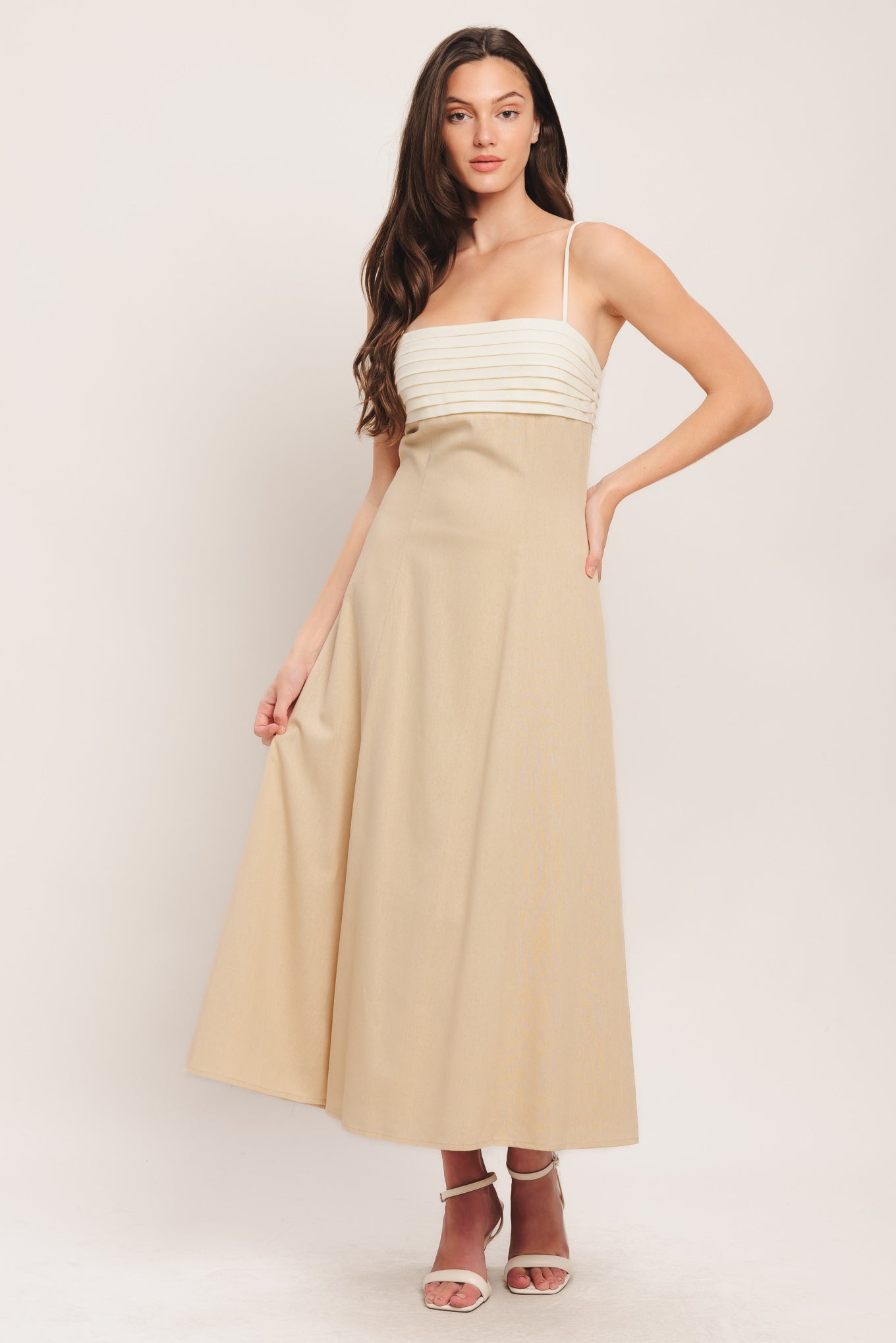 QUIET LUXE MOMENT WOVEN MIDI DRESS