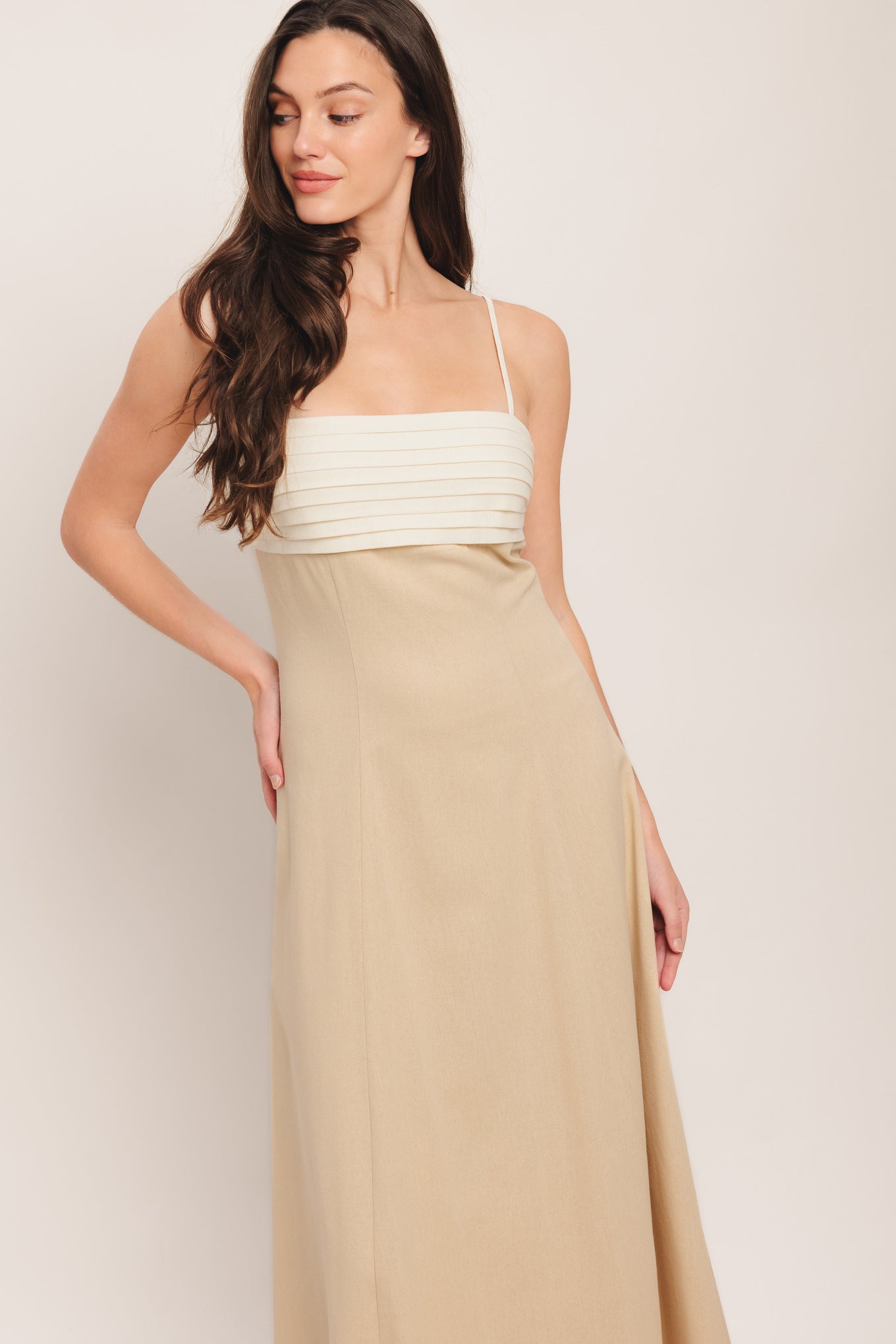 QUIET LUXE MOMENT WOVEN MIDI DRESS