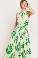 GREEN DAYDREAM WOVEN MIDI DRESS Flying Tomato