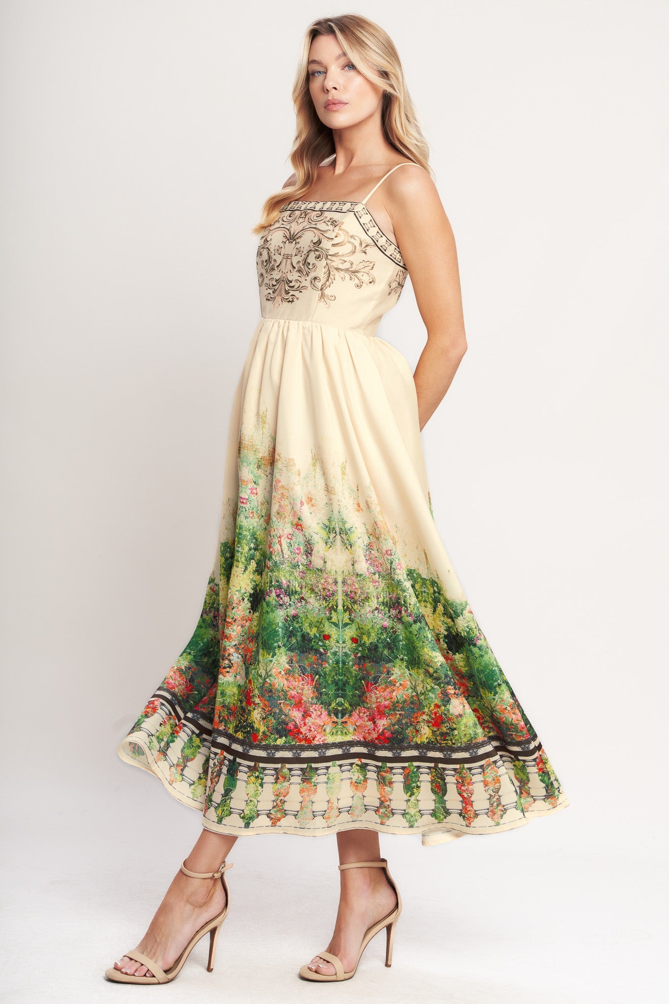 HEIRLOOM BORDER WOVEN MIDI DRESS Flying Tomato