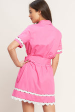 WEEKEND PREPPY LOOK WOVEN MINI DRESS