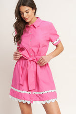WEEKEND PREPPY LOOK WOVEN MINI DRESS
