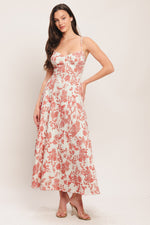 FLORAL HAZE WOVEN MIDI DRESS